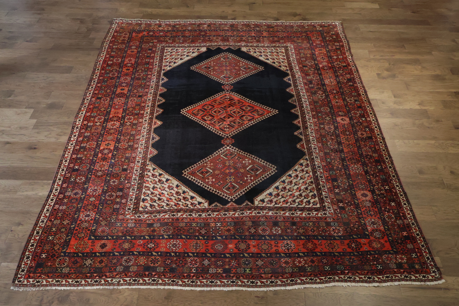 Pre-1900 Antique Vegetable Dye Ghashghaie Persian Area Rug 10x13