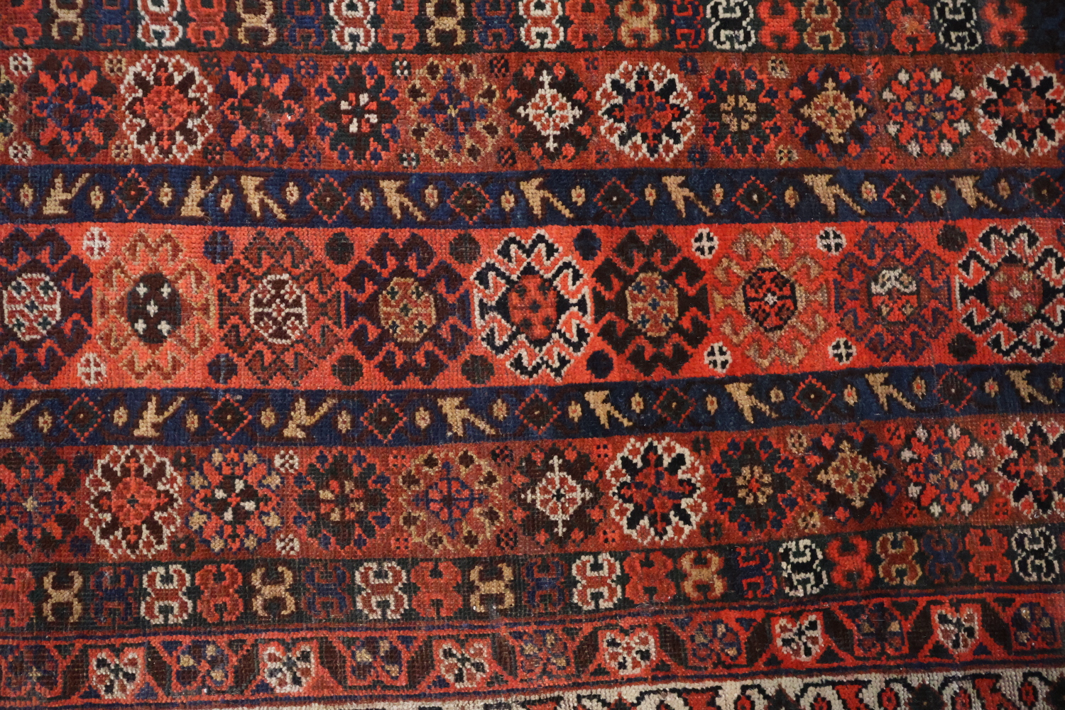 Pre-1900 Antique Vegetable Dye Ghashghaie Persian Area Rug 10x13