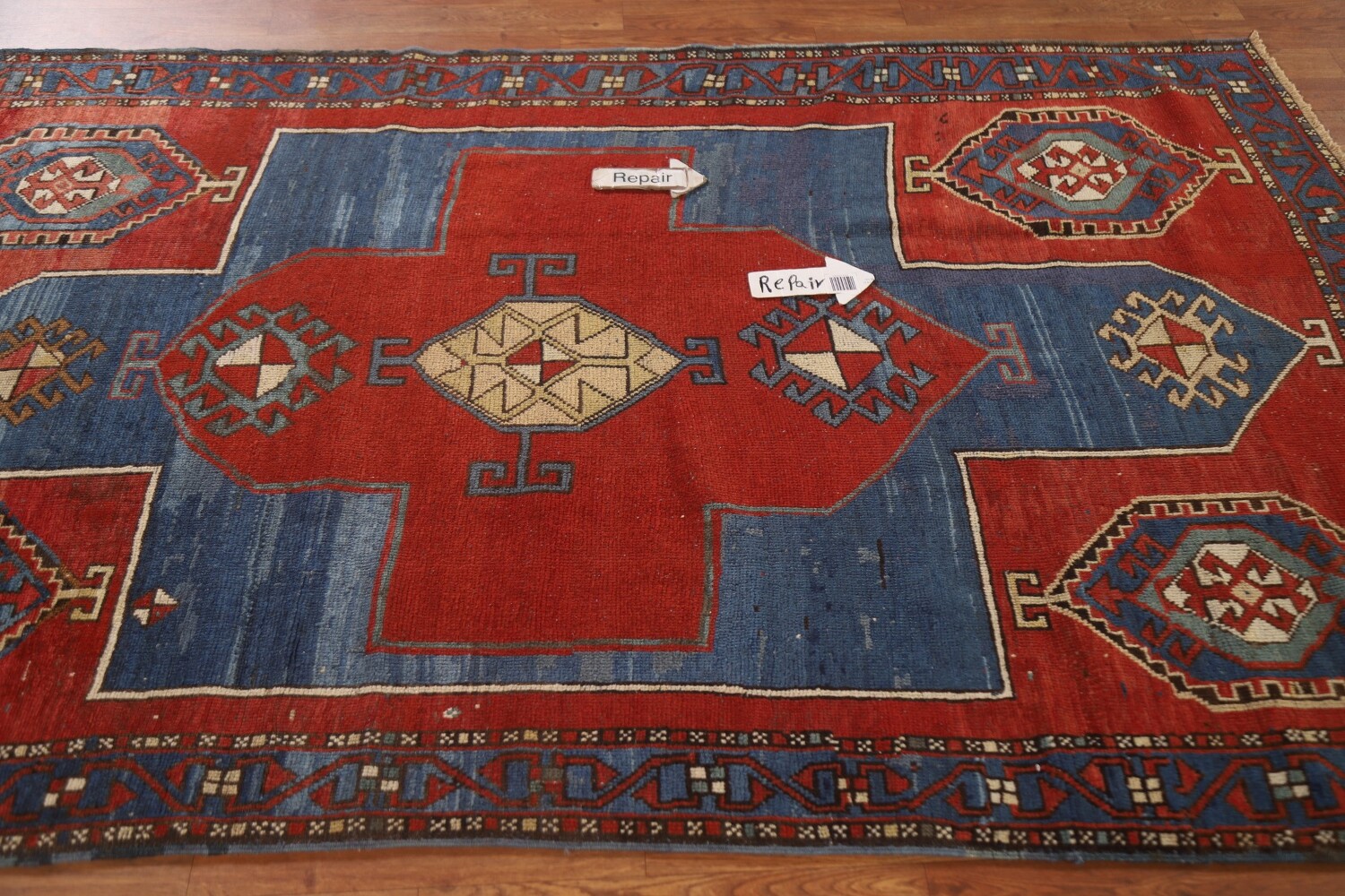 Pre-1900 Antique Vegetable Dye Kazak Oriental Area Rug 4x7