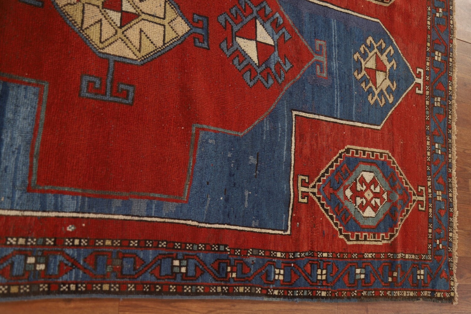 Pre-1900 Antique Vegetable Dye Kazak Oriental Area Rug 4x7