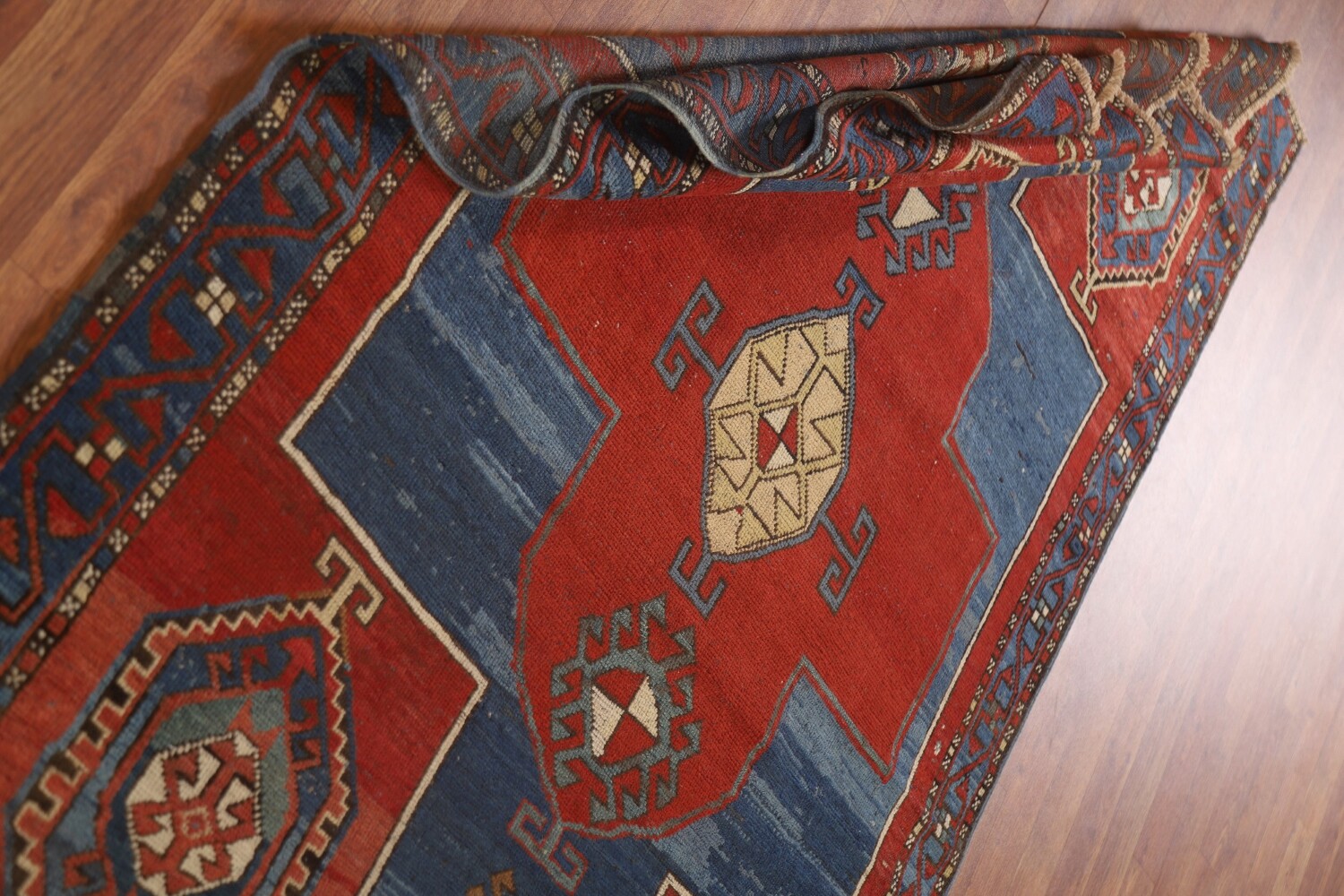 Pre-1900 Antique Vegetable Dye Kazak Oriental Area Rug 4x7
