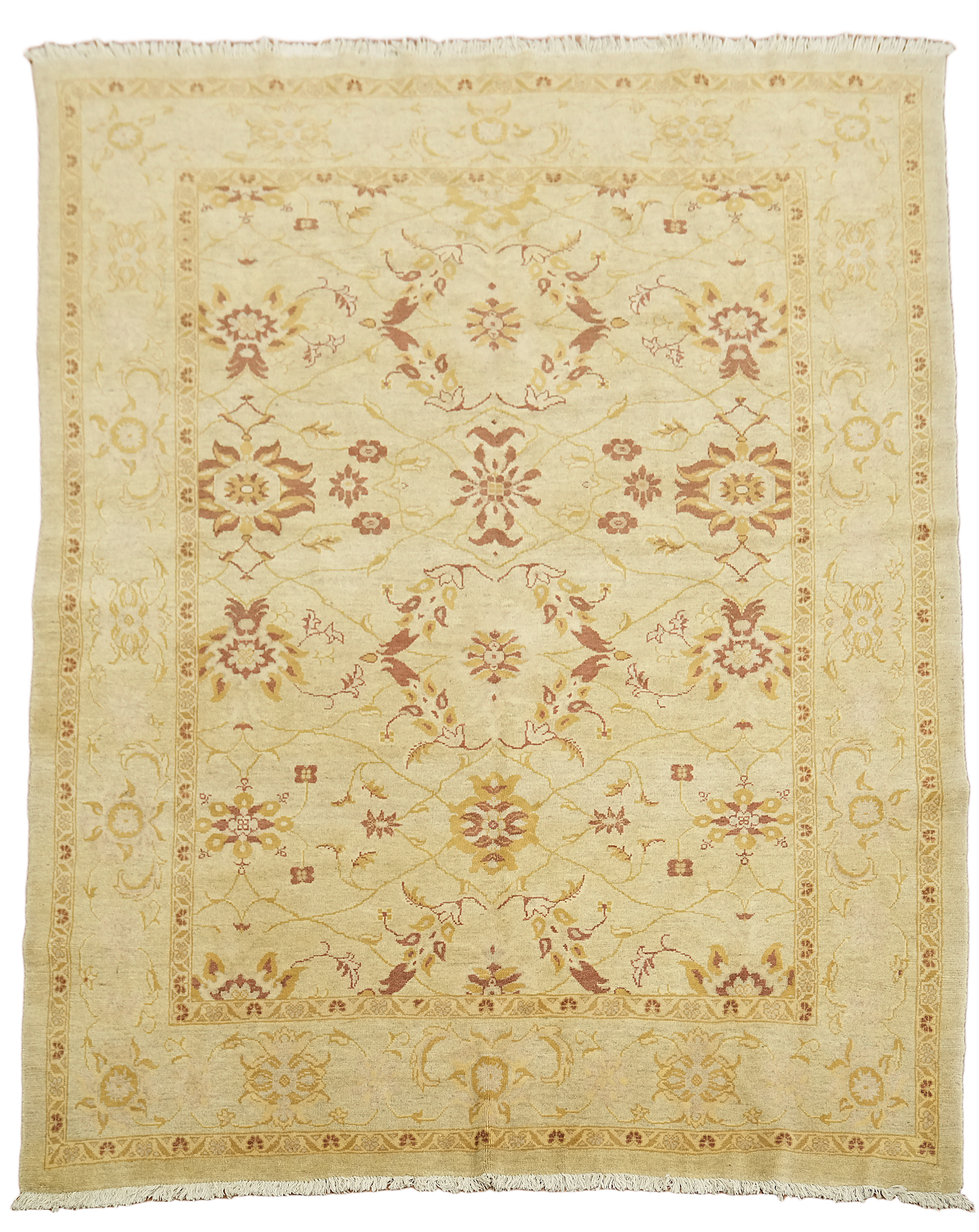 Elegant Traditional Peshawar Pakistan Rug with Subtle Floral Accents 6'x8'