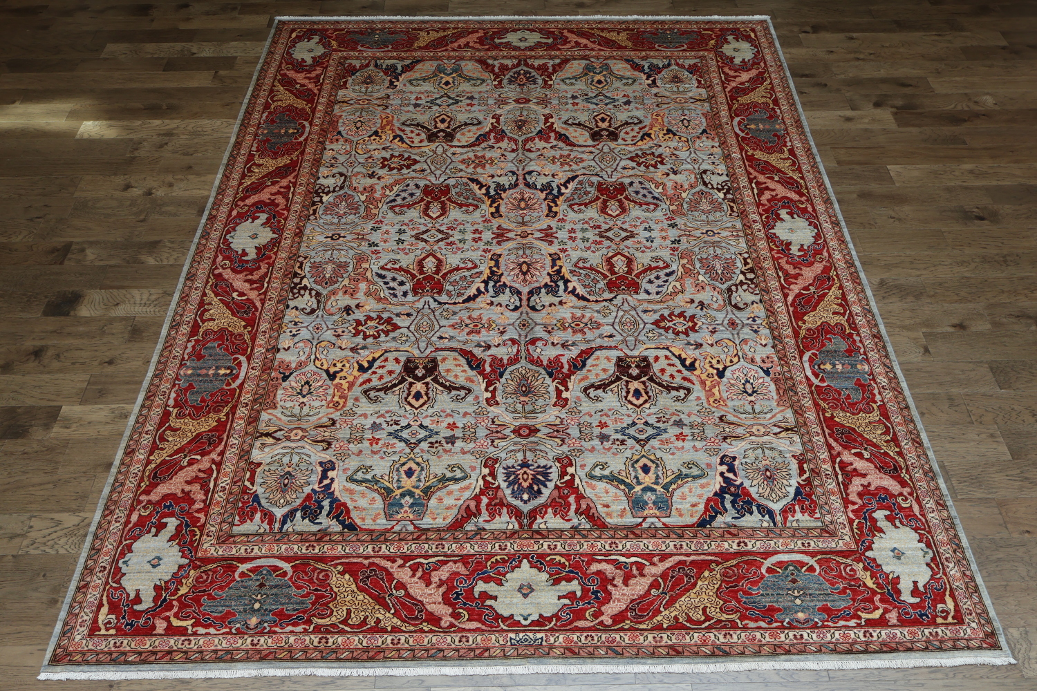 Vegetable Dye Blue and Red Ziegler All-Over Large Rug 10x14