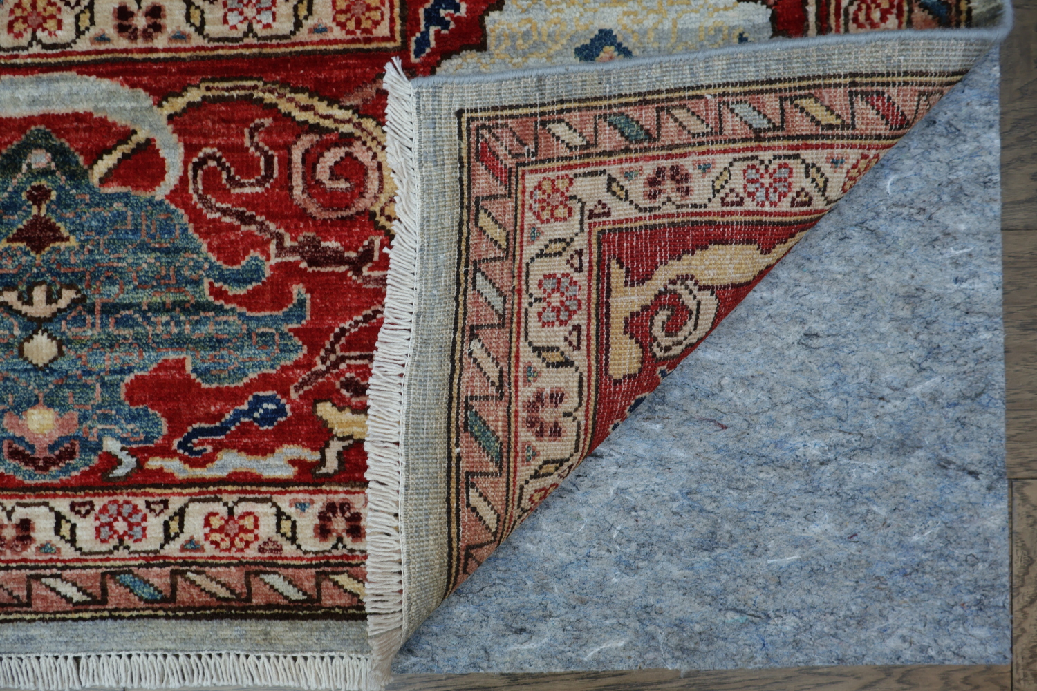 Vegetable Dye Blue and Red Ziegler All-Over Large Rug 10x14