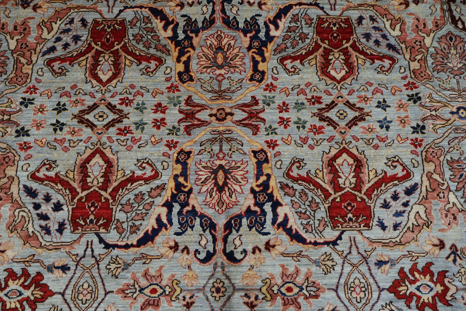 Vegetable Dye Blue and Red Ziegler All-Over Large Rug 10x14