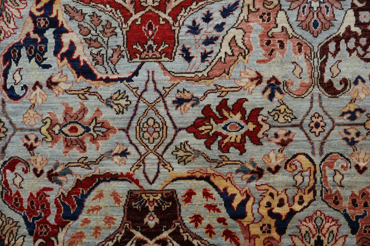 Vegetable Dye Blue and Red Ziegler All-Over Large Rug 10x14