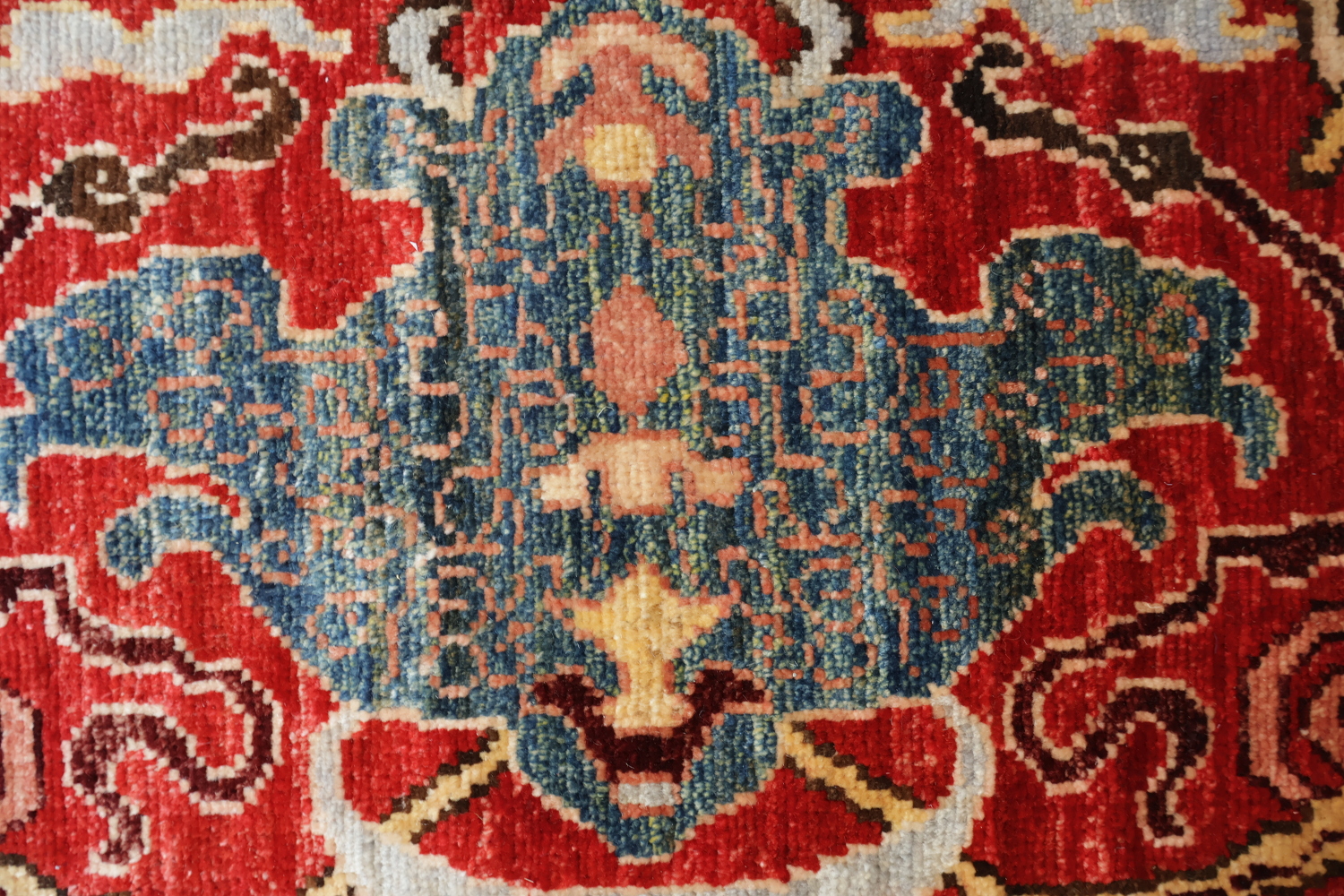 Vegetable Dye Blue and Red Ziegler All-Over Large Rug 10x14