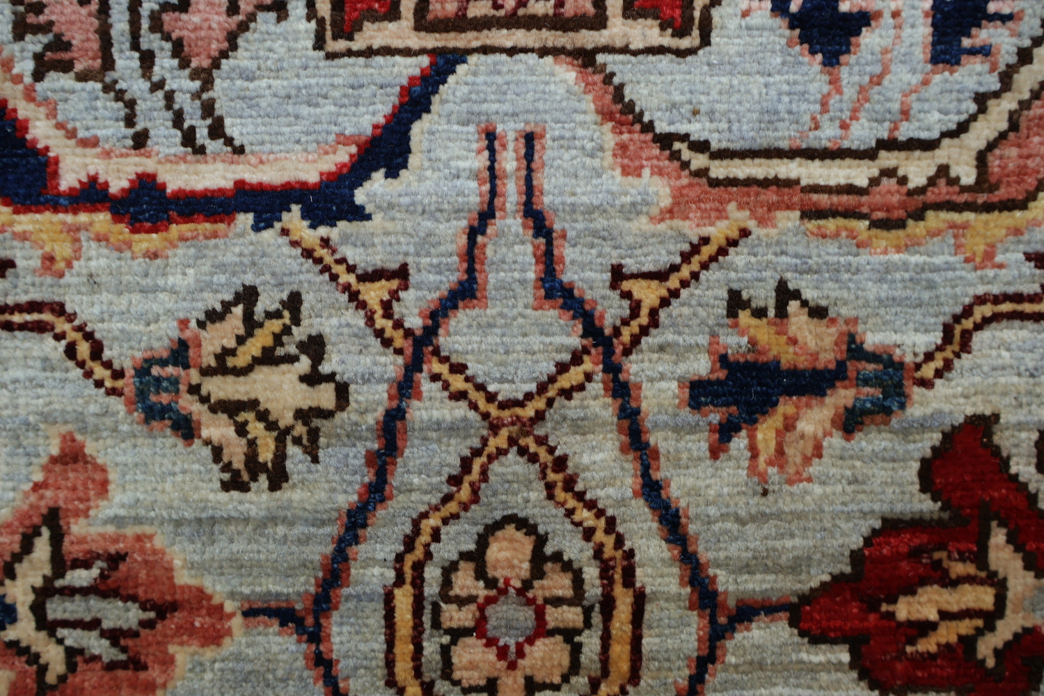 Vegetable Dye Blue and Red Ziegler All-Over Large Rug 10x14