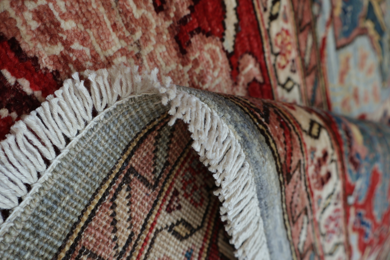 Vegetable Dye Blue and Red Ziegler All-Over Large Rug 10x14
