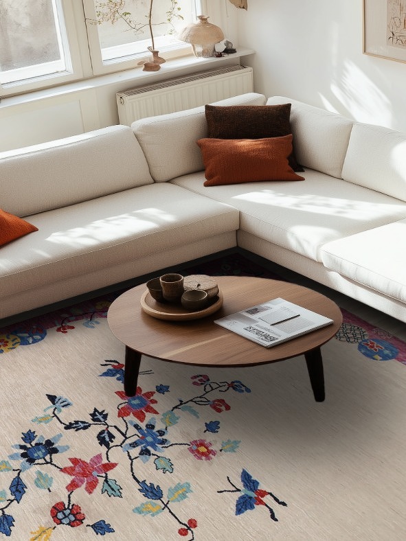 Vegetable Dye Oushak Turkish Area Rug 9x12