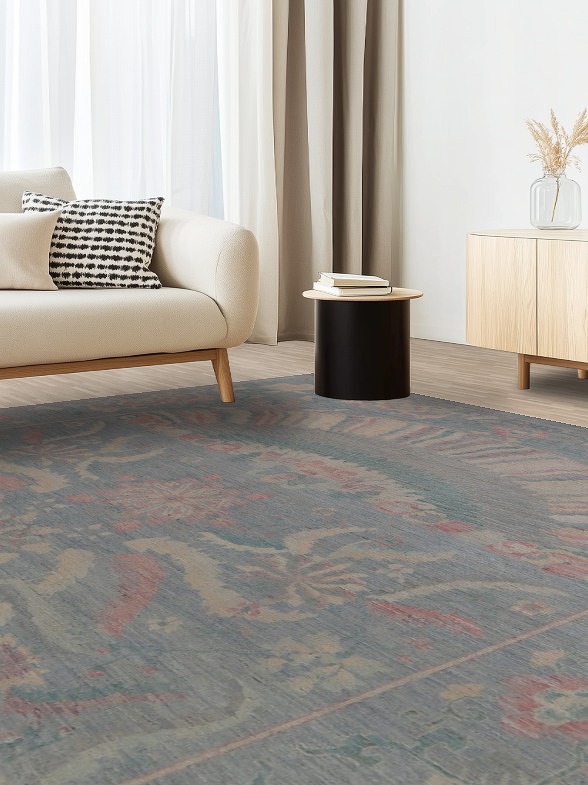 Vegetable Dye Oushak Turkish Large Rug 10x14