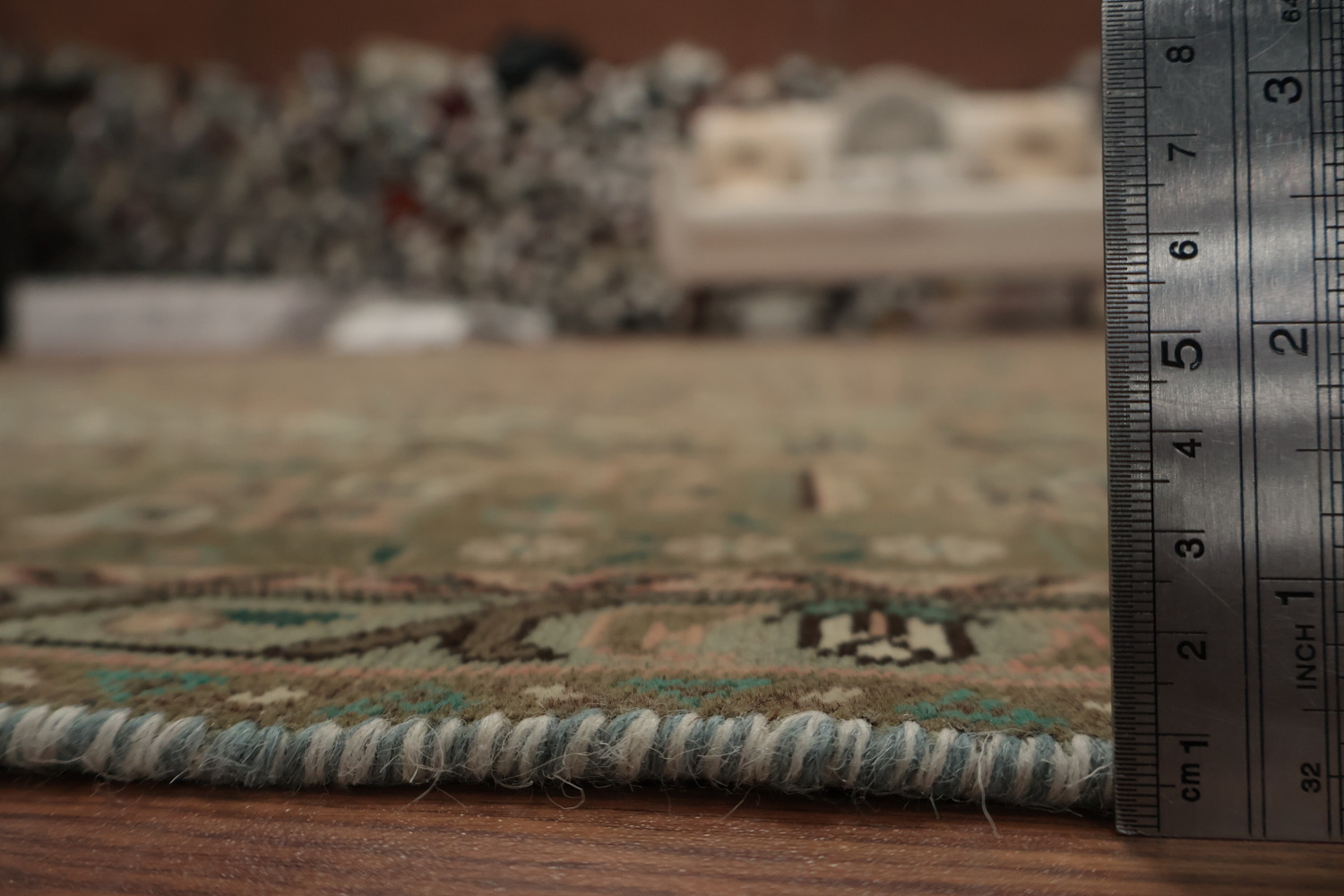 Elegant Pink Tabriz Antique-Style Rug in Subtle Earthy Tones 6x9
