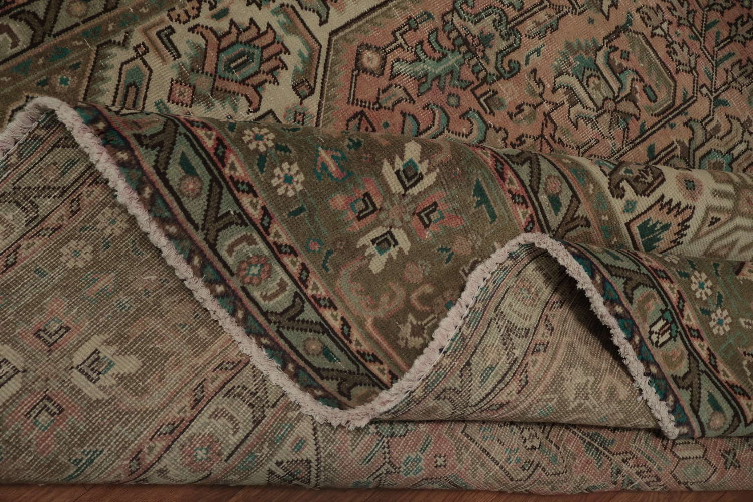 Elegant Pink Tabriz Antique-Style Rug in Subtle Earthy Tones 6x9