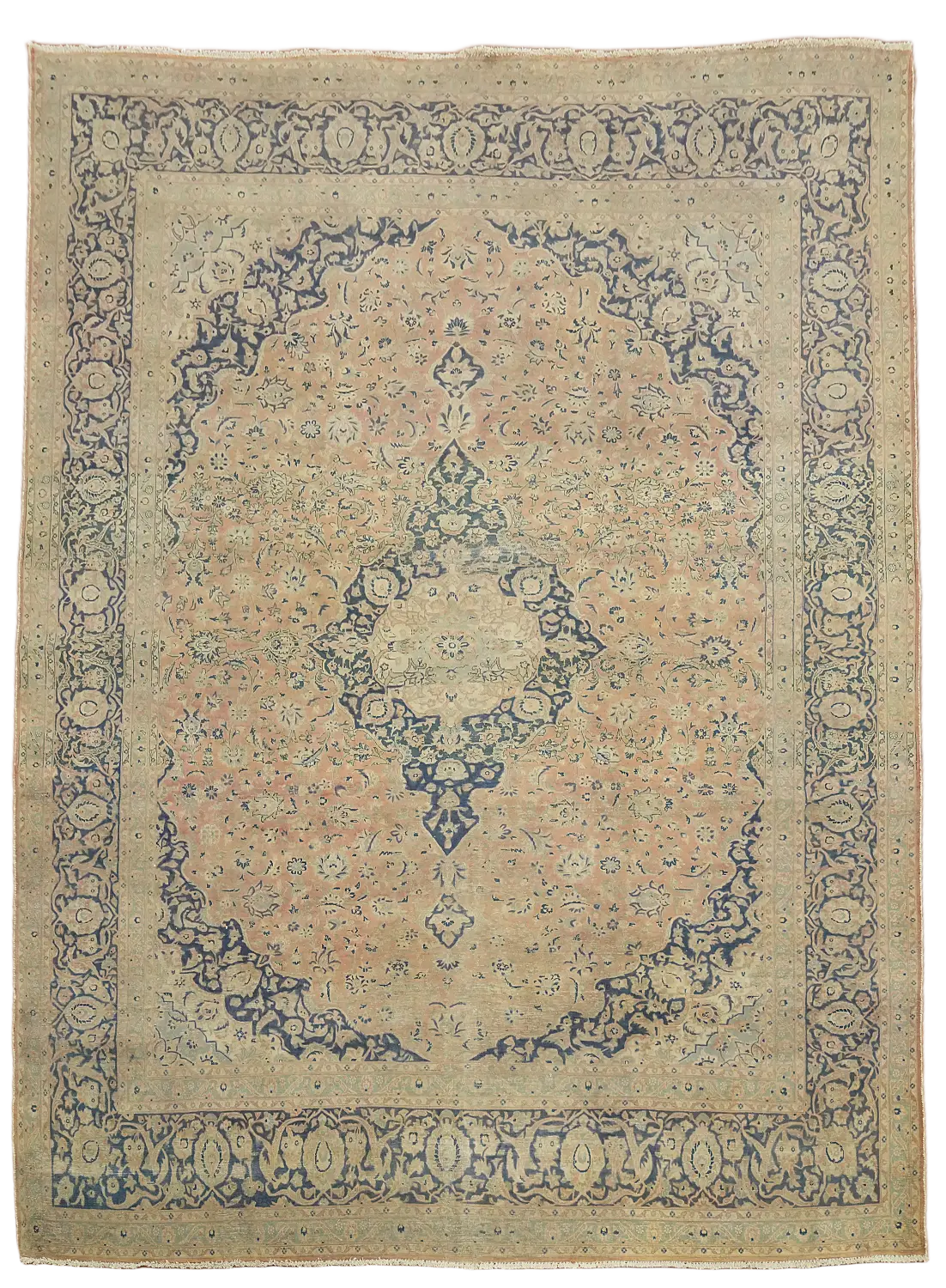 Distressed Kashan Persian Wool Area Rug 10x13