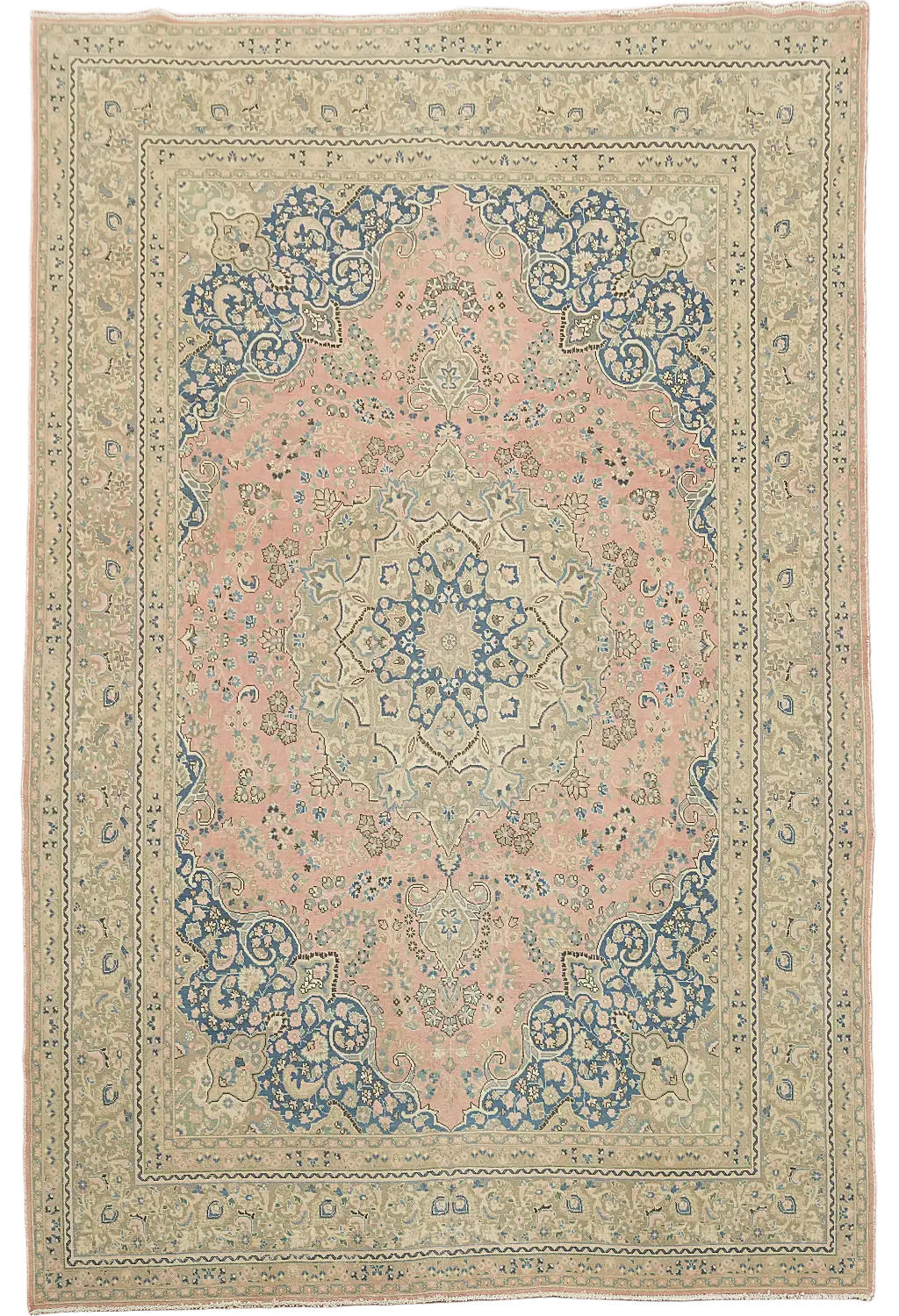 Traditional Mashad Persian Wool Area Rug 9x12