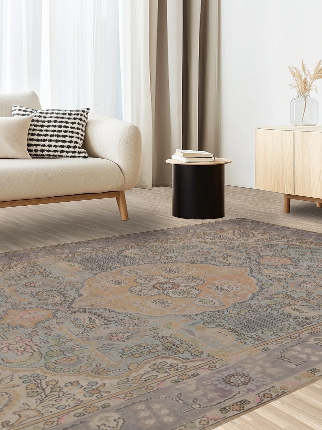Distressed Tabriz Persian Area Rug 6x10