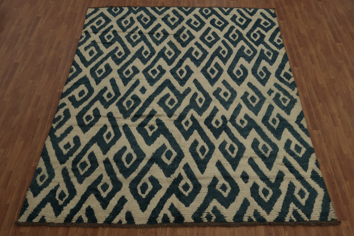 Geometric Moroccan Shaggy Oriental Area Rug 9x11