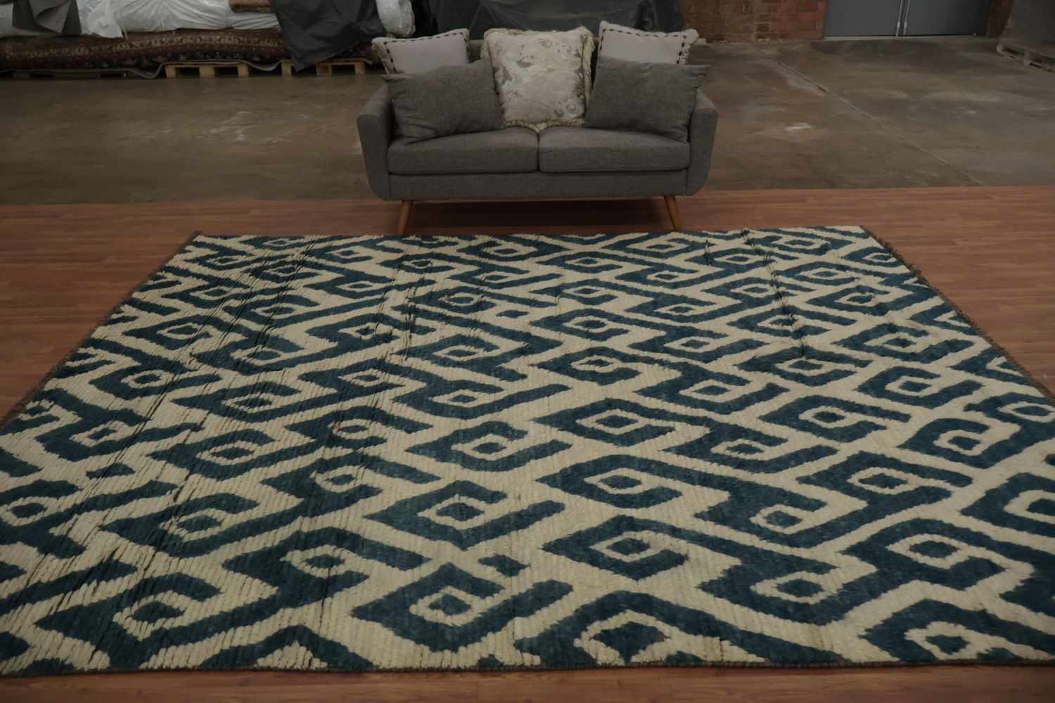 Geometric Moroccan Shaggy Oriental Area Rug 9x11