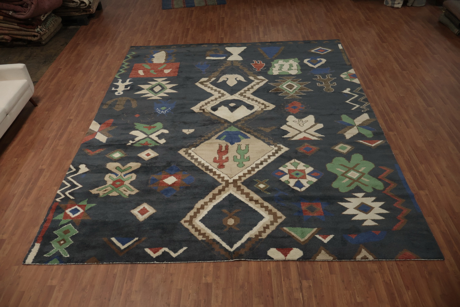 Bohemian Moroccan Large Rug 12x15 with Intricate Geometric Patterns