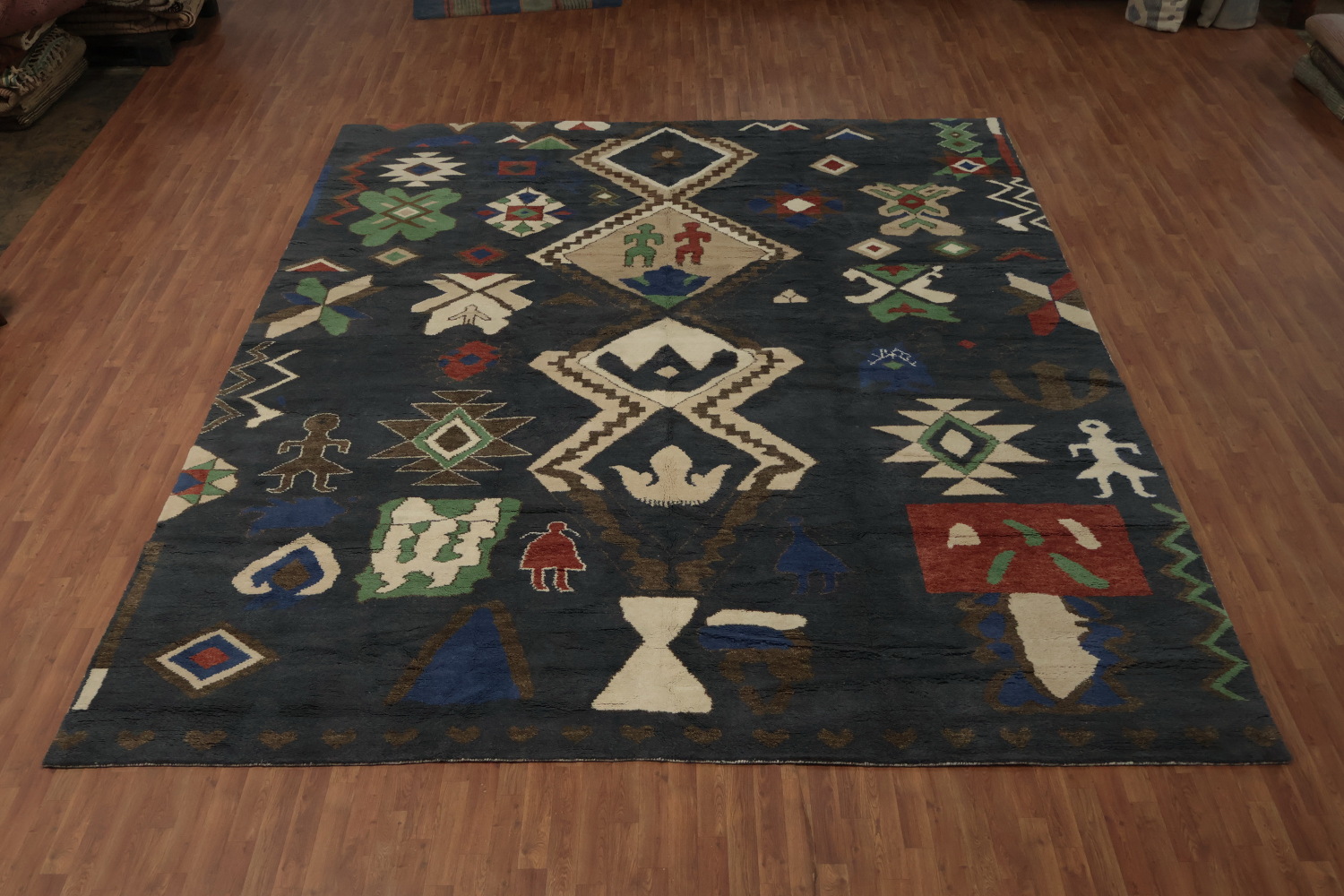 Bohemian Moroccan Large Rug 12x15 with Intricate Geometric Patterns