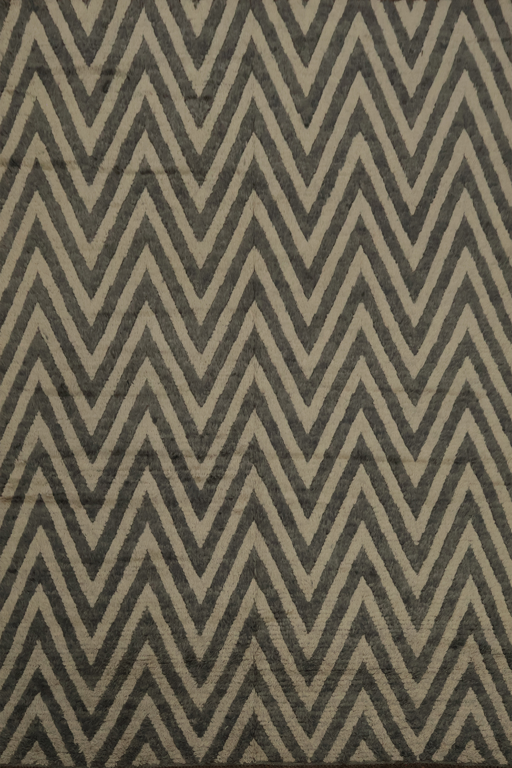 Chevron Moroccan Shaggy Wool Area Rug 9x12