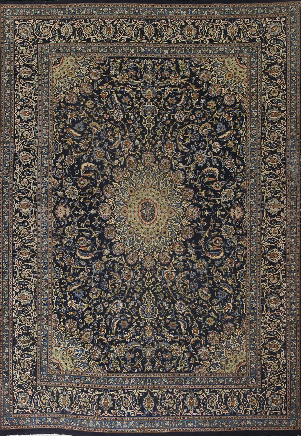 Navy Blue Kashmar Persian Area Rug 10x12