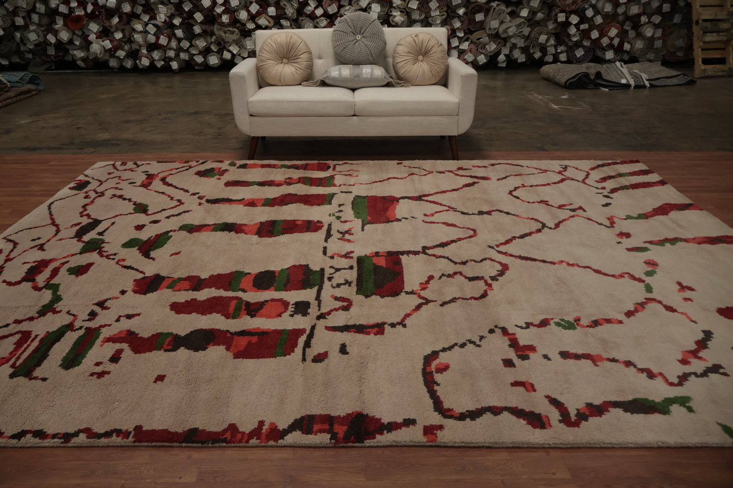 Intricate Moroccan Abstract Area Rug 9x12 for Unique Interior Style