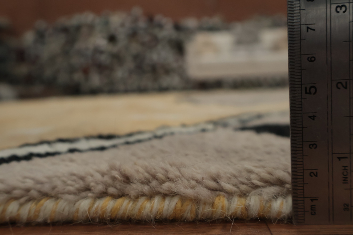 Large Moroccan Wool Area Rug 9x12 with Earthy Tone Design