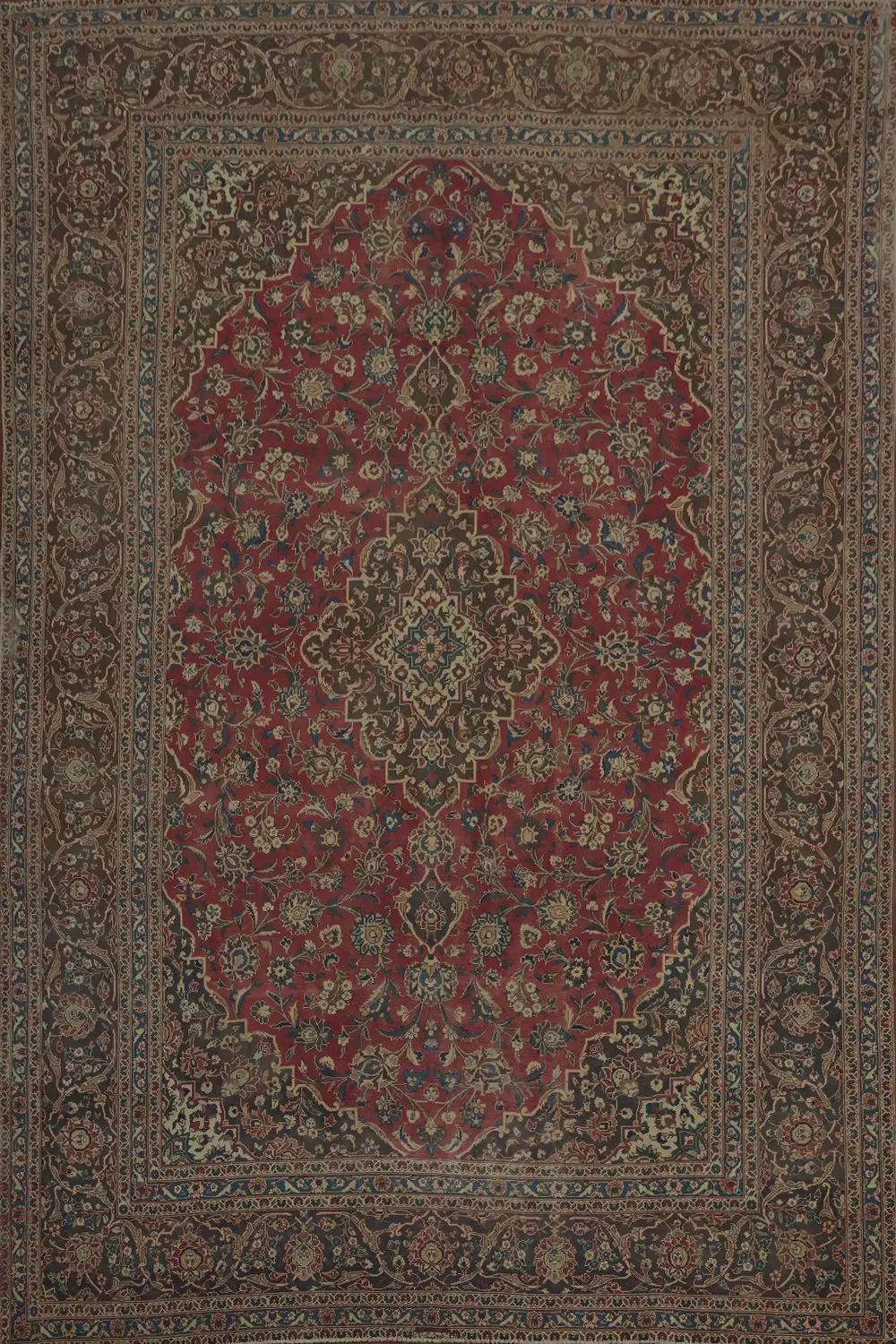 Vintage Traditional Kashan Persian Area Rug 8x12