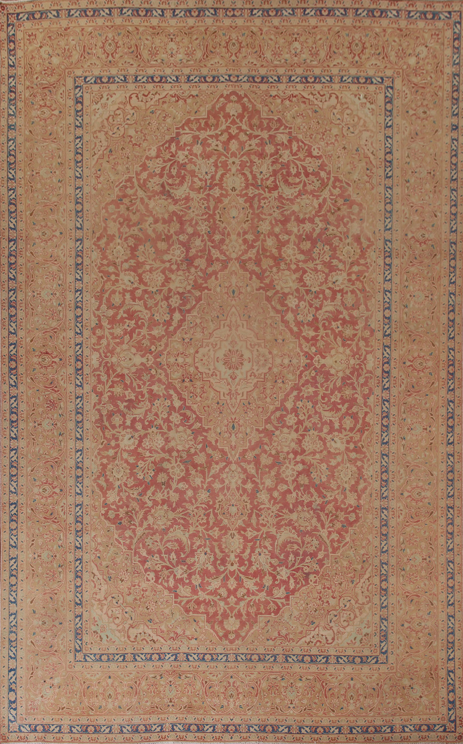Antique Vegetable Dye Kashan Persian Area Rug 9x13