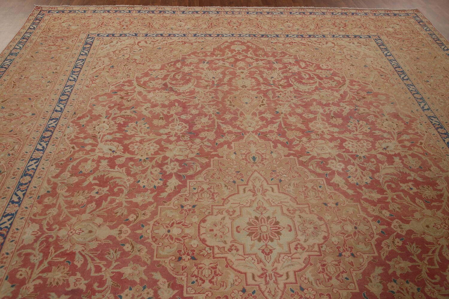 Antique Vegetable Dye Kashan Persian Area Rug 9x13