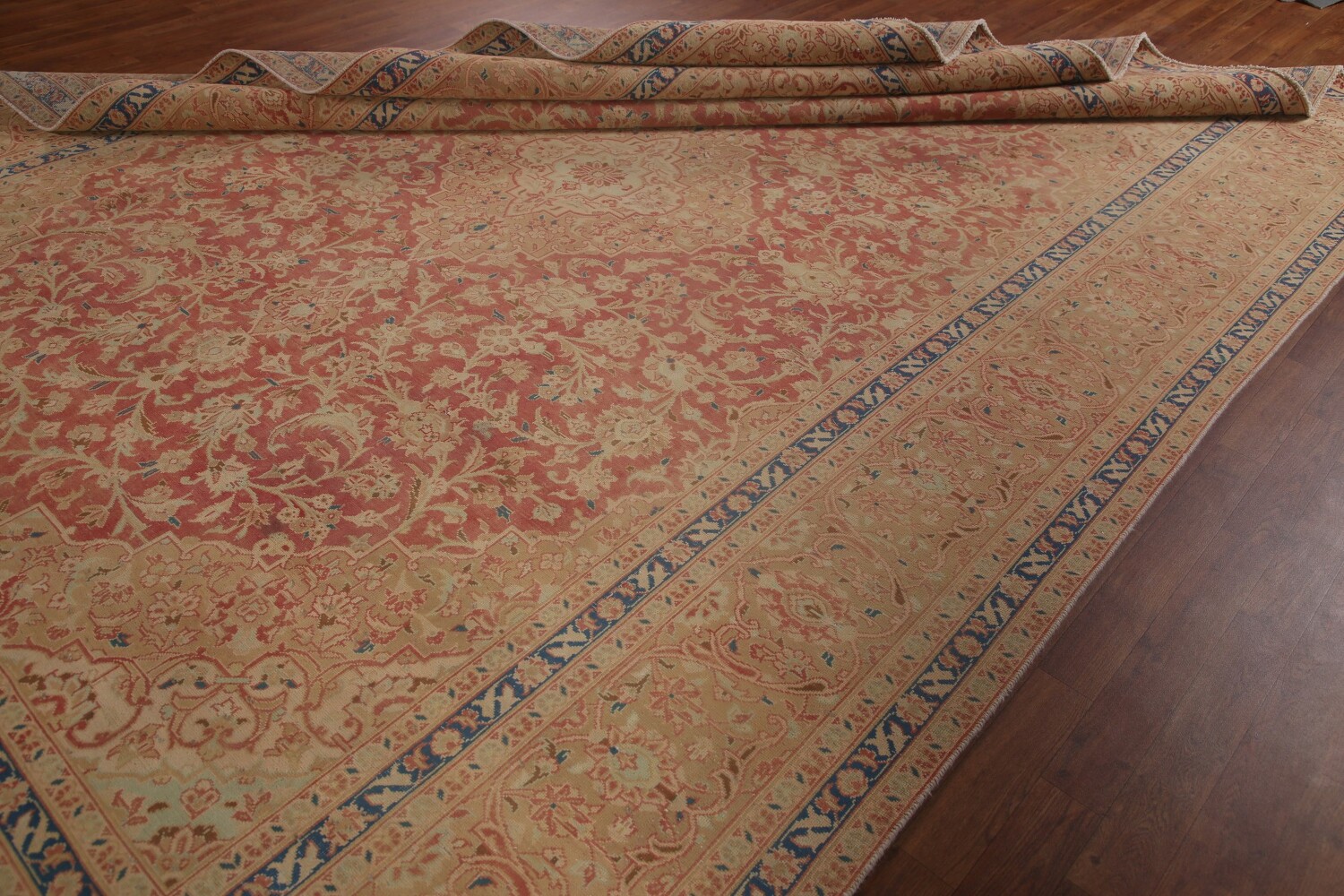 Antique Vegetable Dye Kashan Persian Area Rug 9x13
