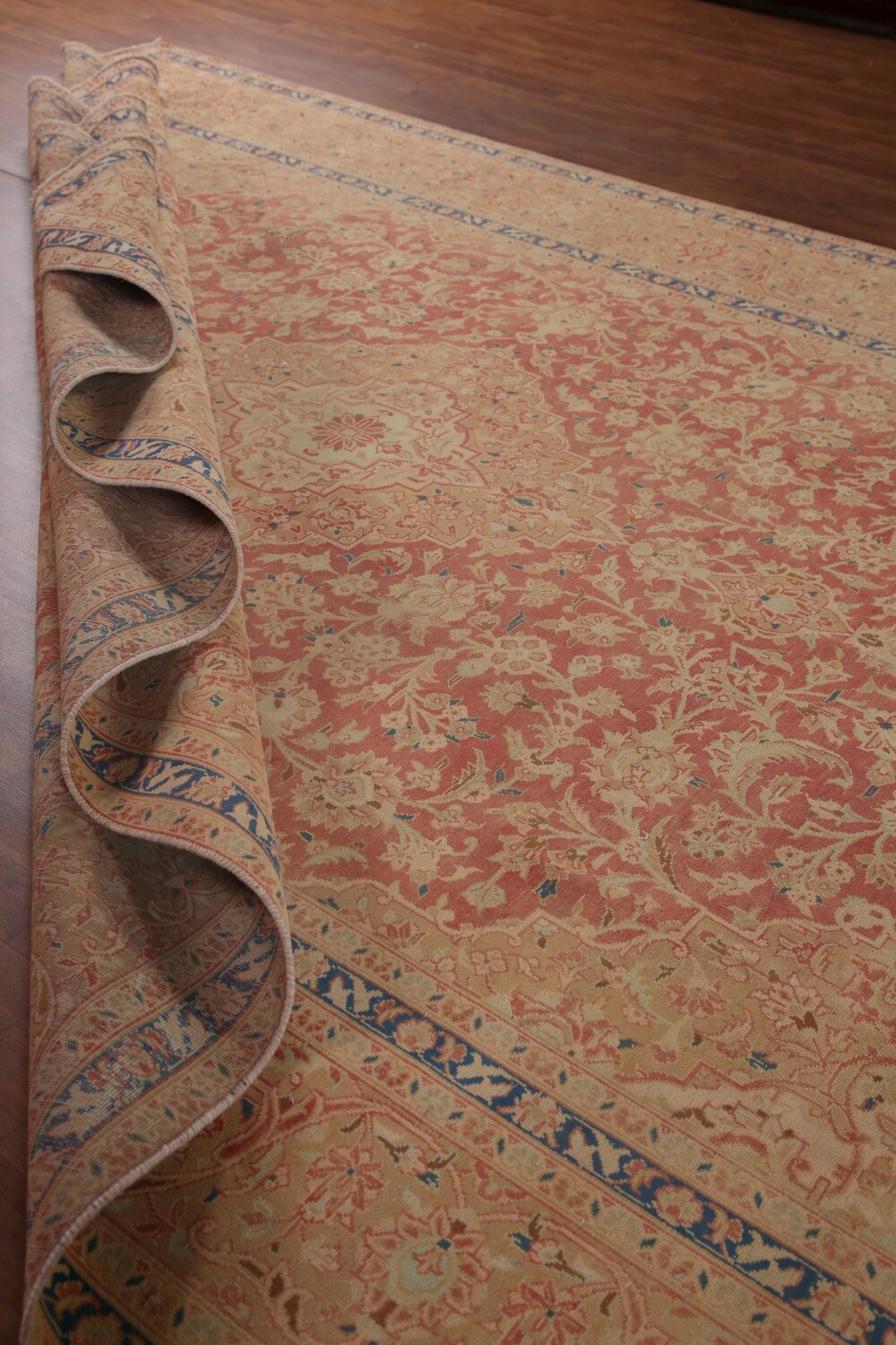 Antique Vegetable Dye Kashan Persian Area Rug 9x13