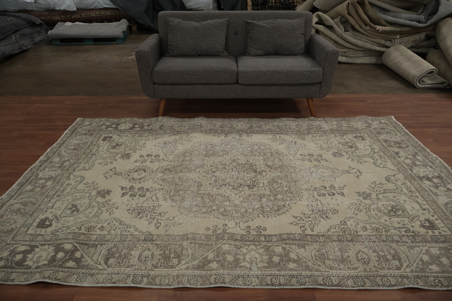 Vintage Wool Tabriz Persian Area Rug 6x9