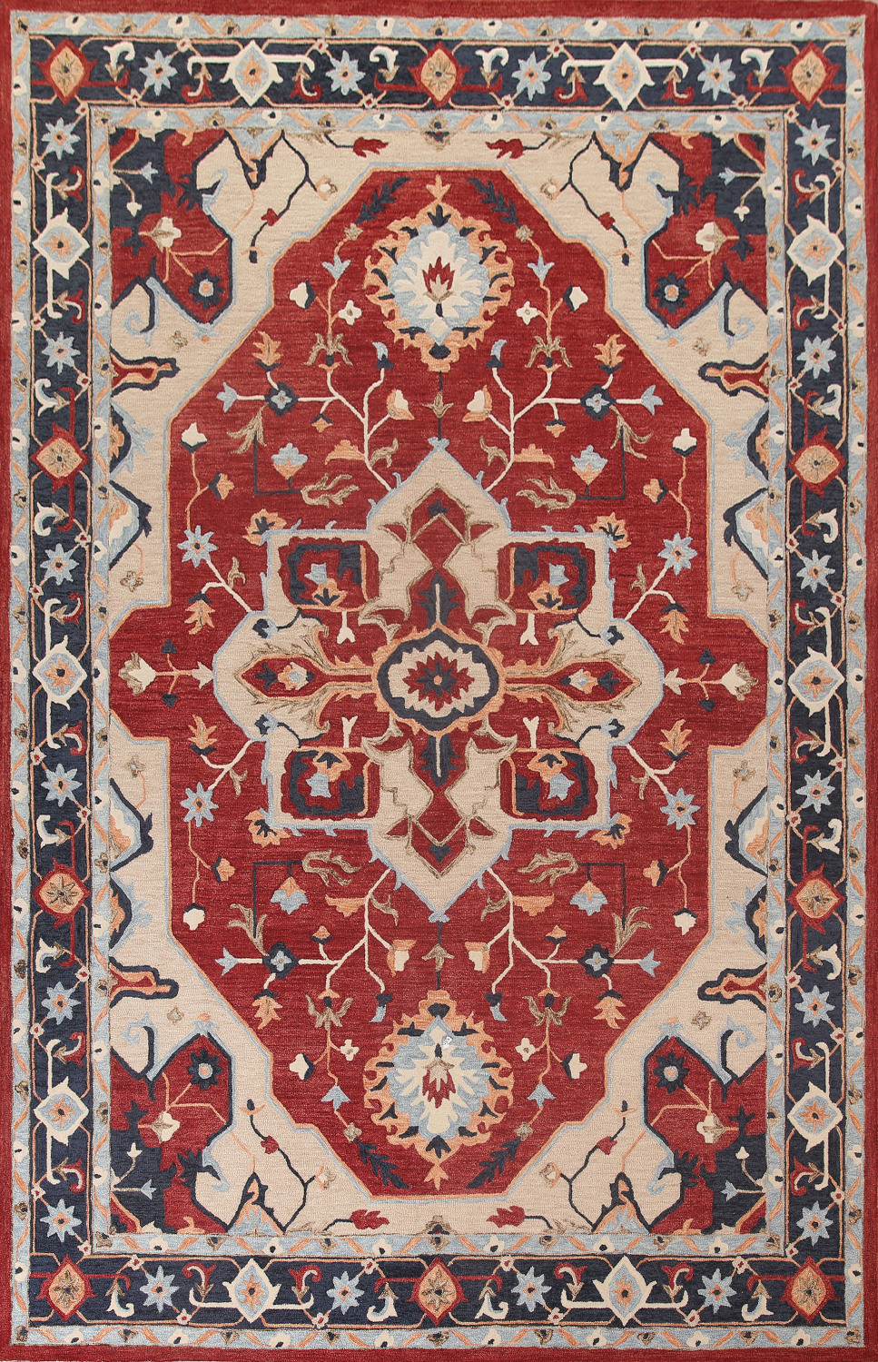 Red Geometric Heriz HandTufted Wool Rugs