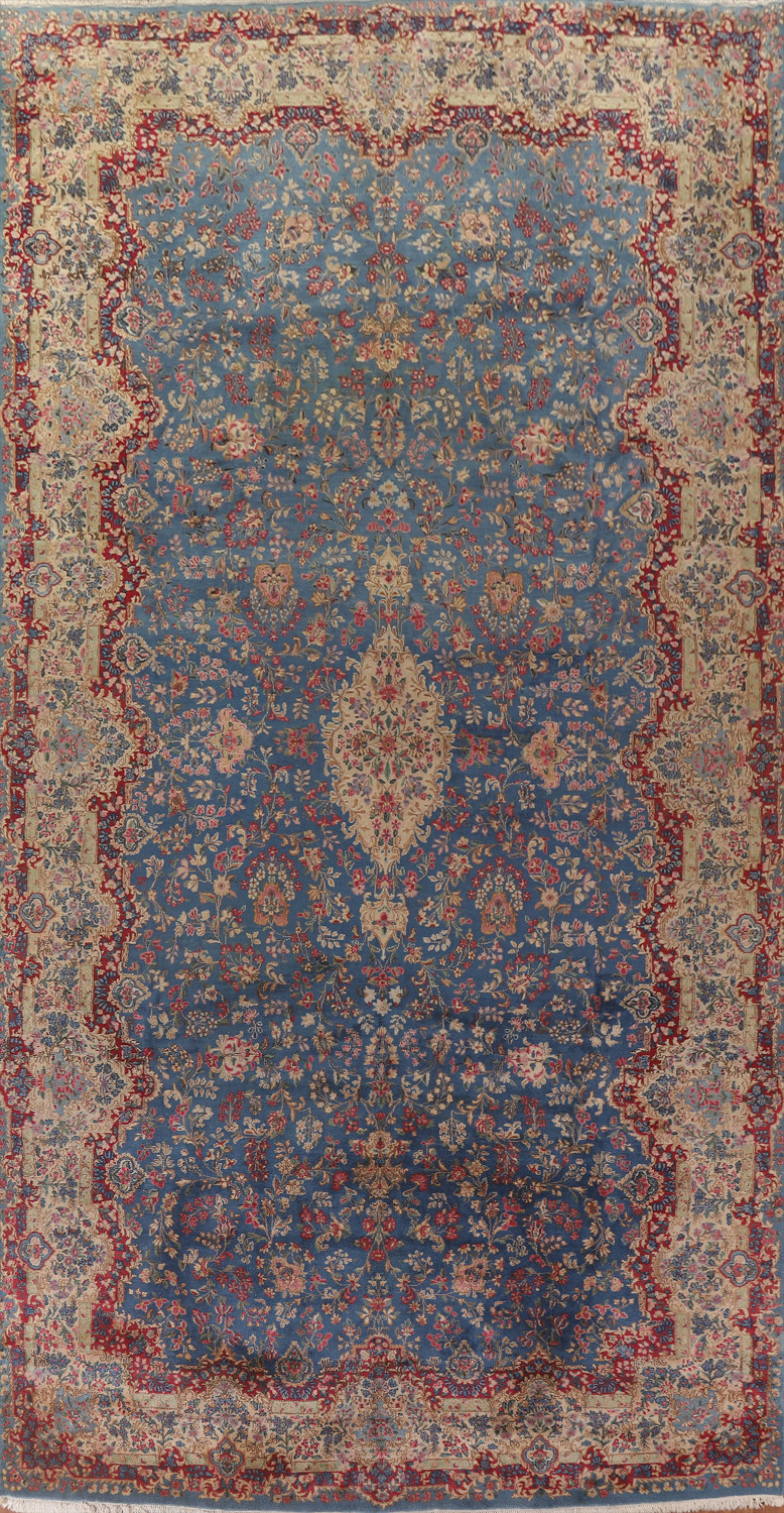 Vegetable Dye Kerman Antique Persian Large Rug 10x18