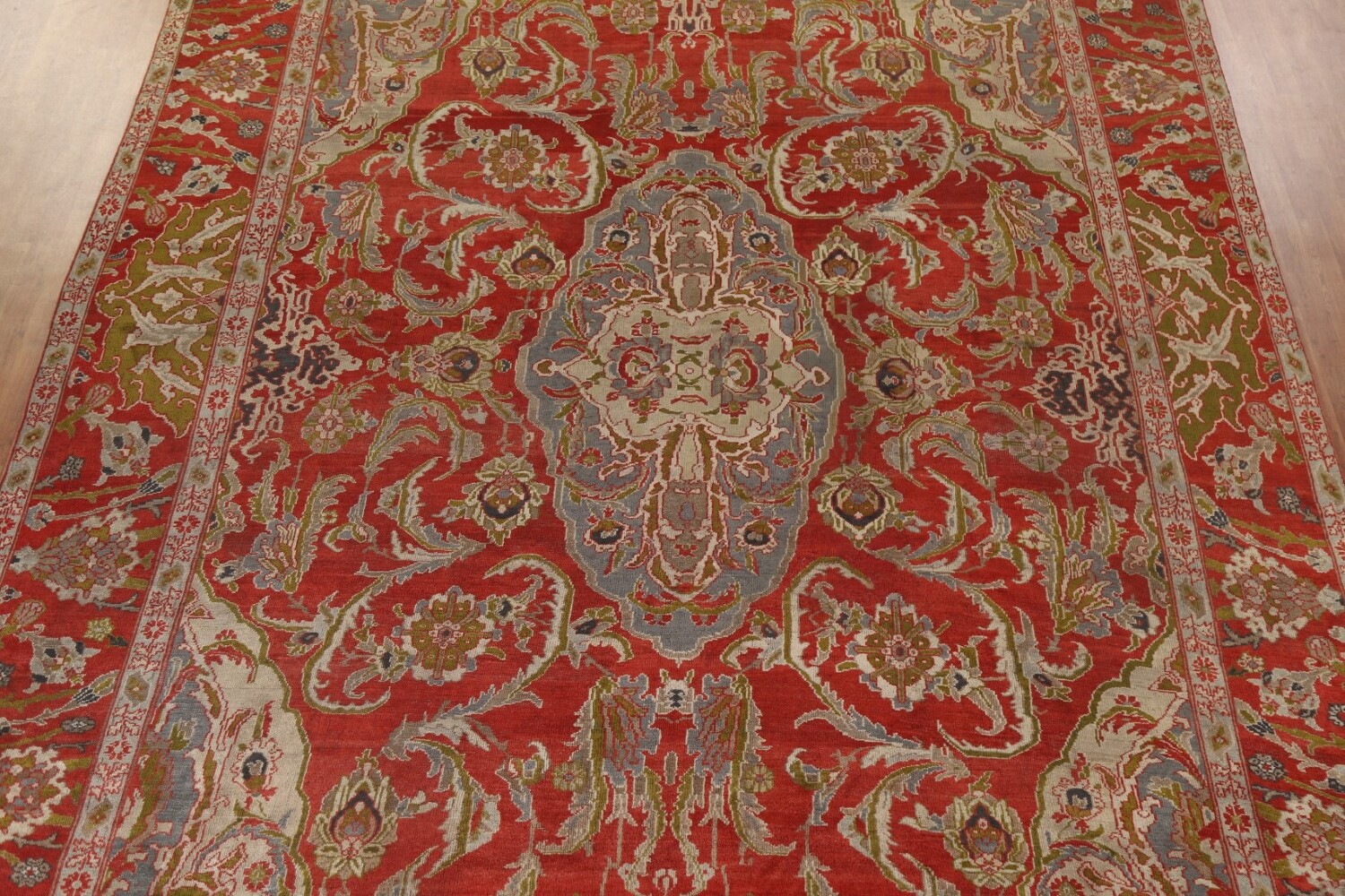 Pre-1900 Antique Vegetable Dye Sultanabad Persian Large Rug 12x17