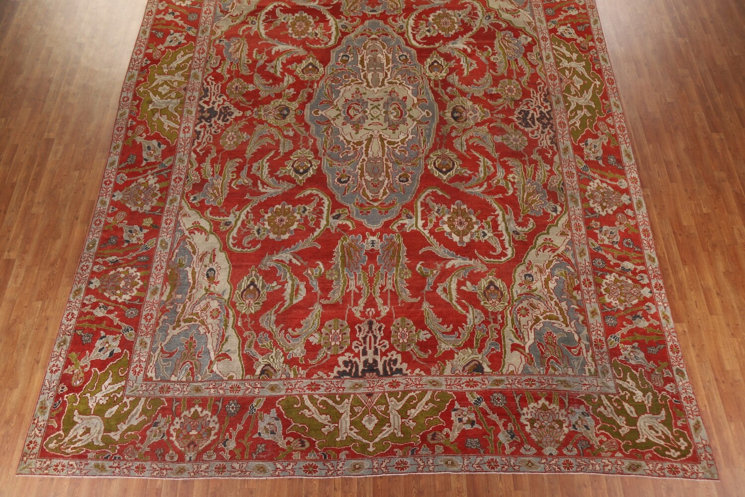 Pre-1900 Antique Vegetable Dye Sultanabad Persian Large Rug 12x17