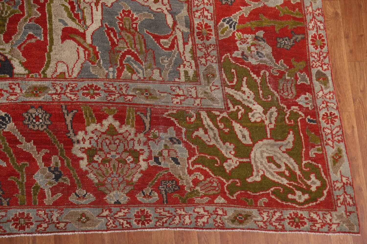 Pre-1900 Antique Vegetable Dye Sultanabad Persian Large Rug 12x17