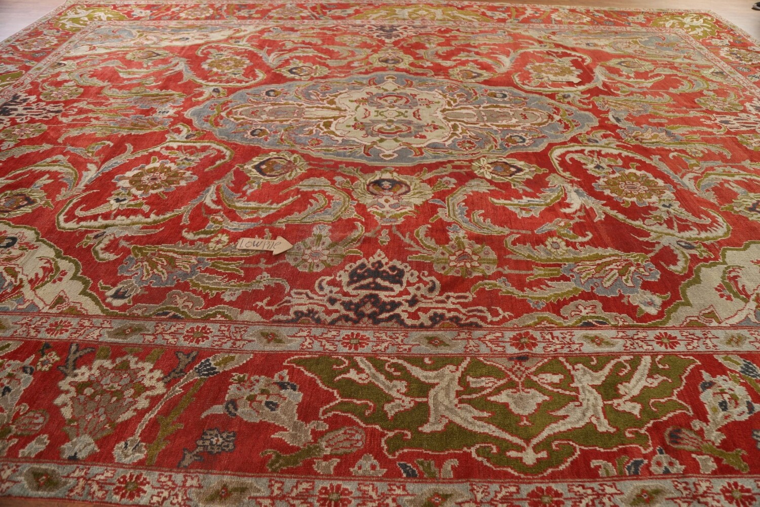 Pre-1900 Antique Vegetable Dye Sultanabad Persian Large Rug 12x17