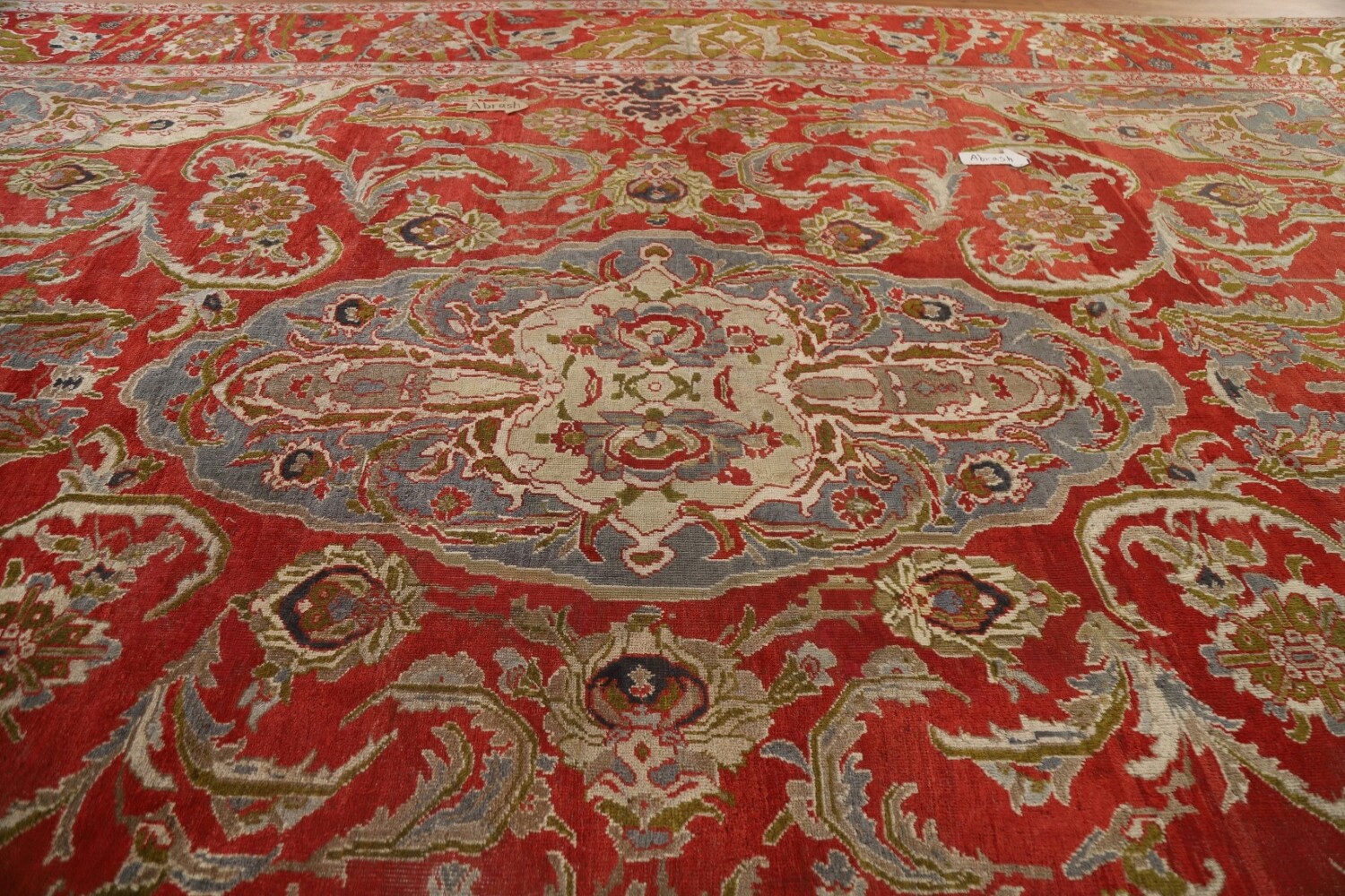 Pre-1900 Antique Vegetable Dye Sultanabad Persian Large Rug 12x17