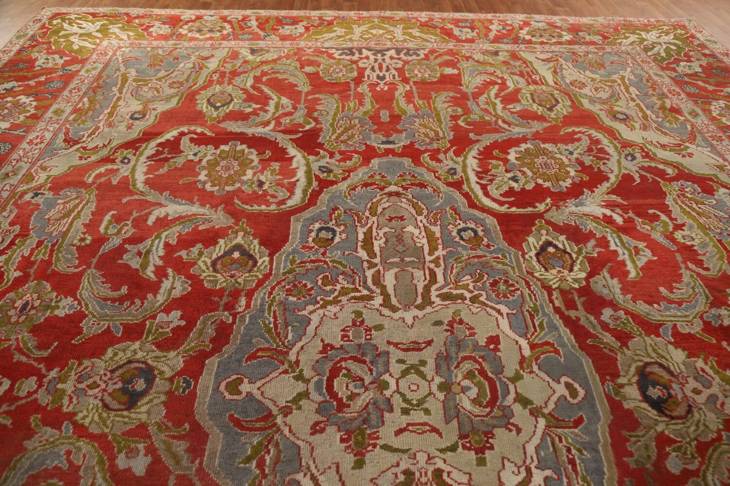 Pre-1900 Antique Vegetable Dye Sultanabad Persian Large Rug 12x17