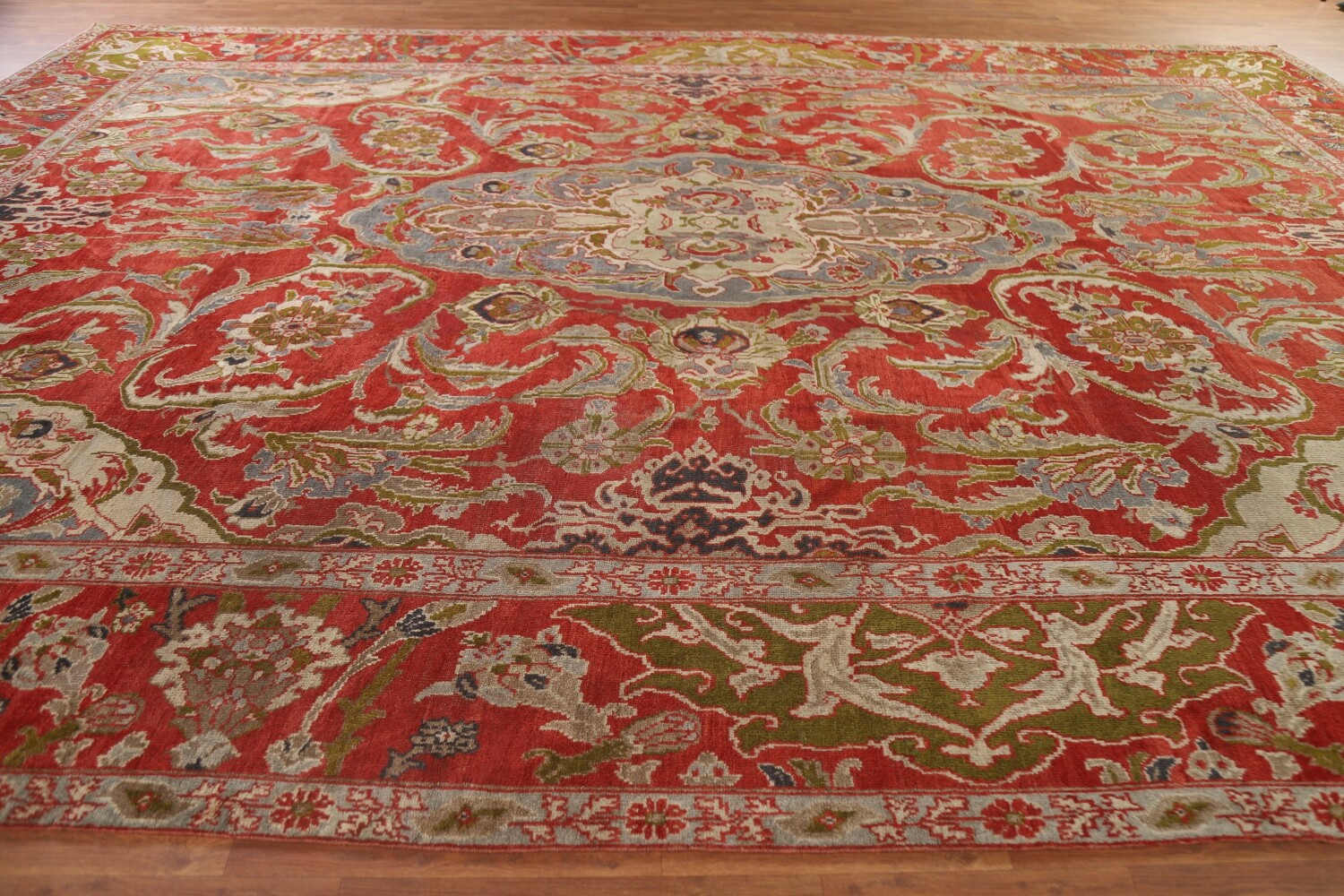 Pre-1900 Antique Vegetable Dye Sultanabad Persian Large Rug 12x17