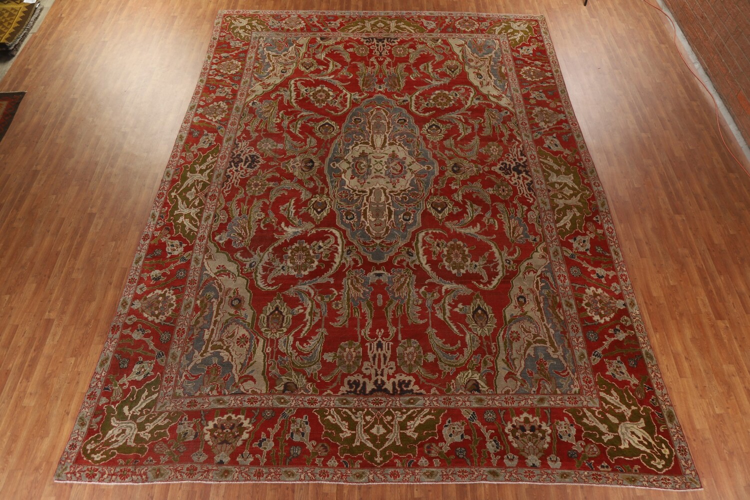 Pre-1900 Antique Vegetable Dye Sultanabad Persian Large Rug 12x17