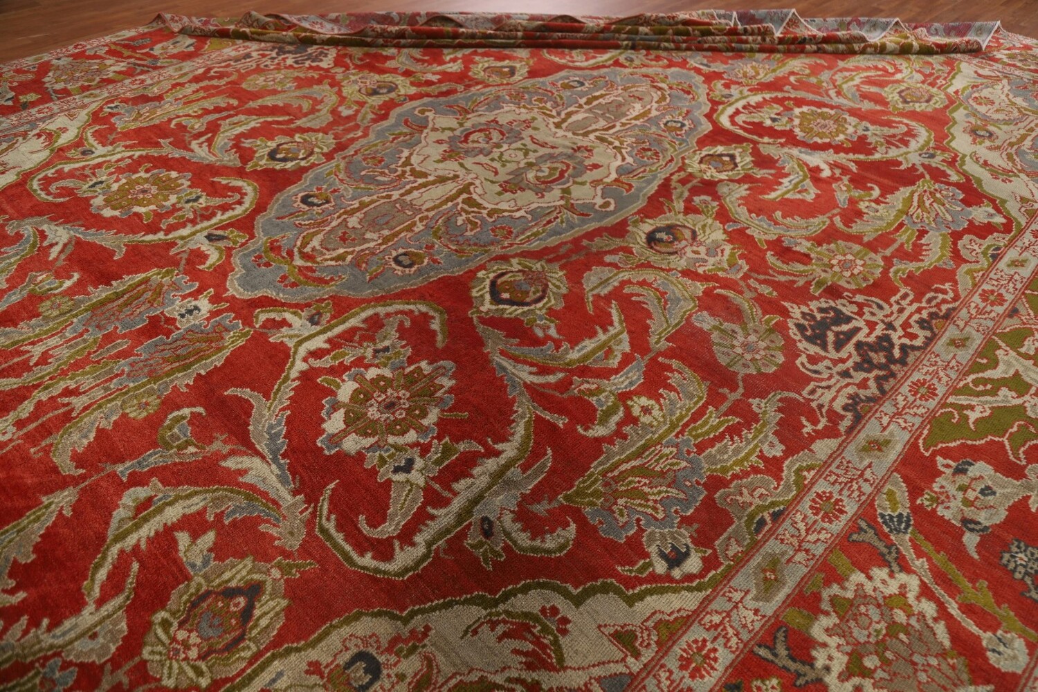 Pre-1900 Antique Vegetable Dye Sultanabad Persian Large Rug 12x17