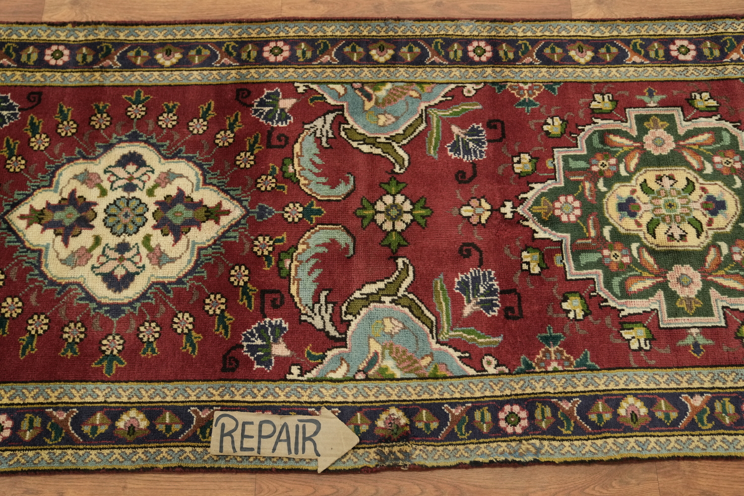 Luxurious Tabriz Persian Red Runner Rug with Rich Floral Motifs 3x13 ft