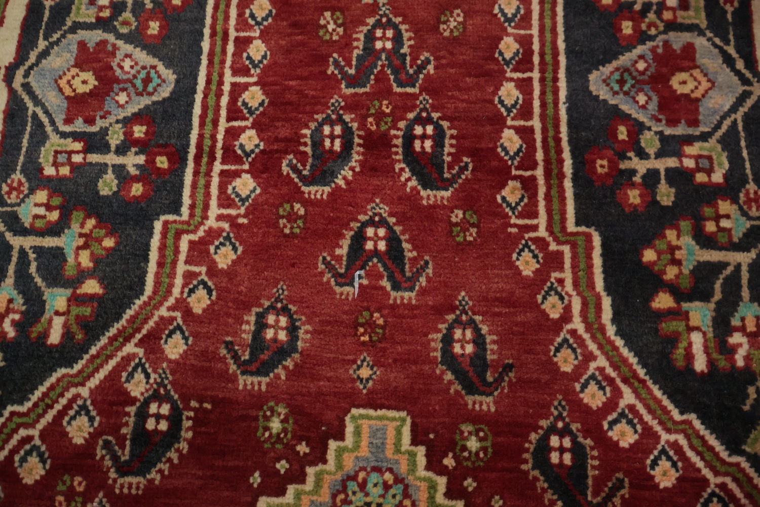 Exquisite Handmade Persian Rug with Rich Red and Blue Hues 7x10