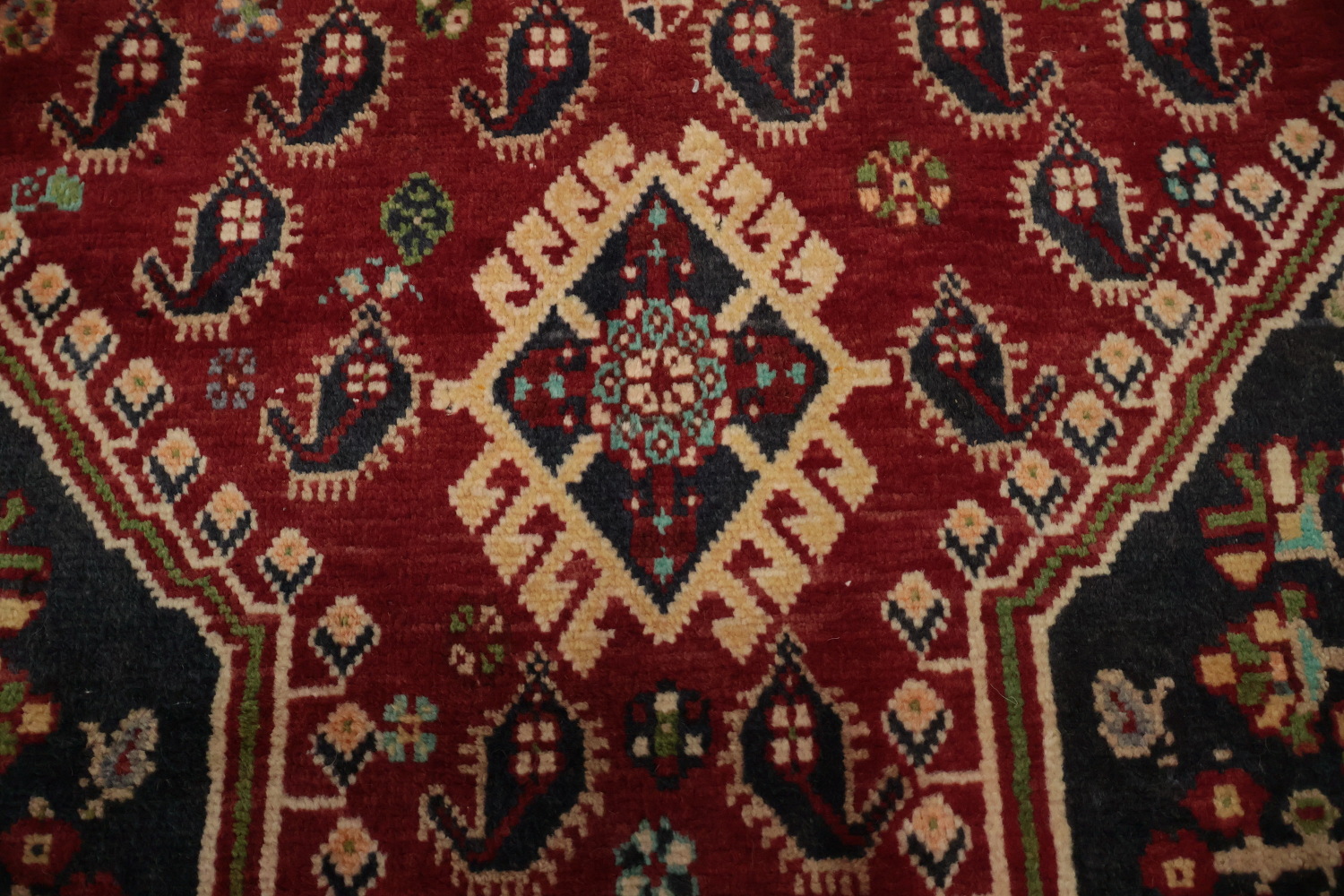 Exquisite Handmade Persian Rug with Rich Red and Blue Hues 7x10