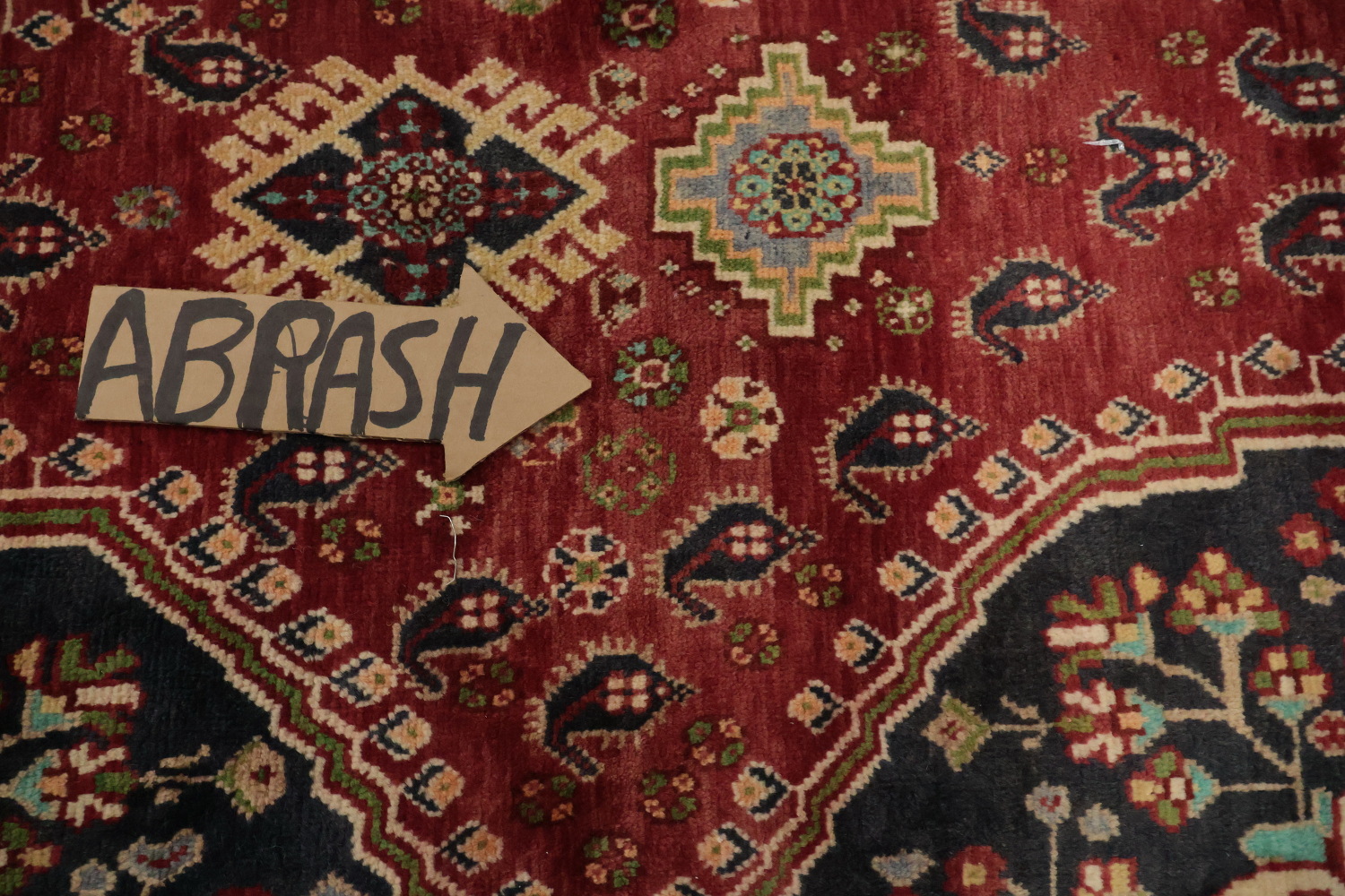 Exquisite Handmade Persian Rug with Rich Red and Blue Hues 7x10