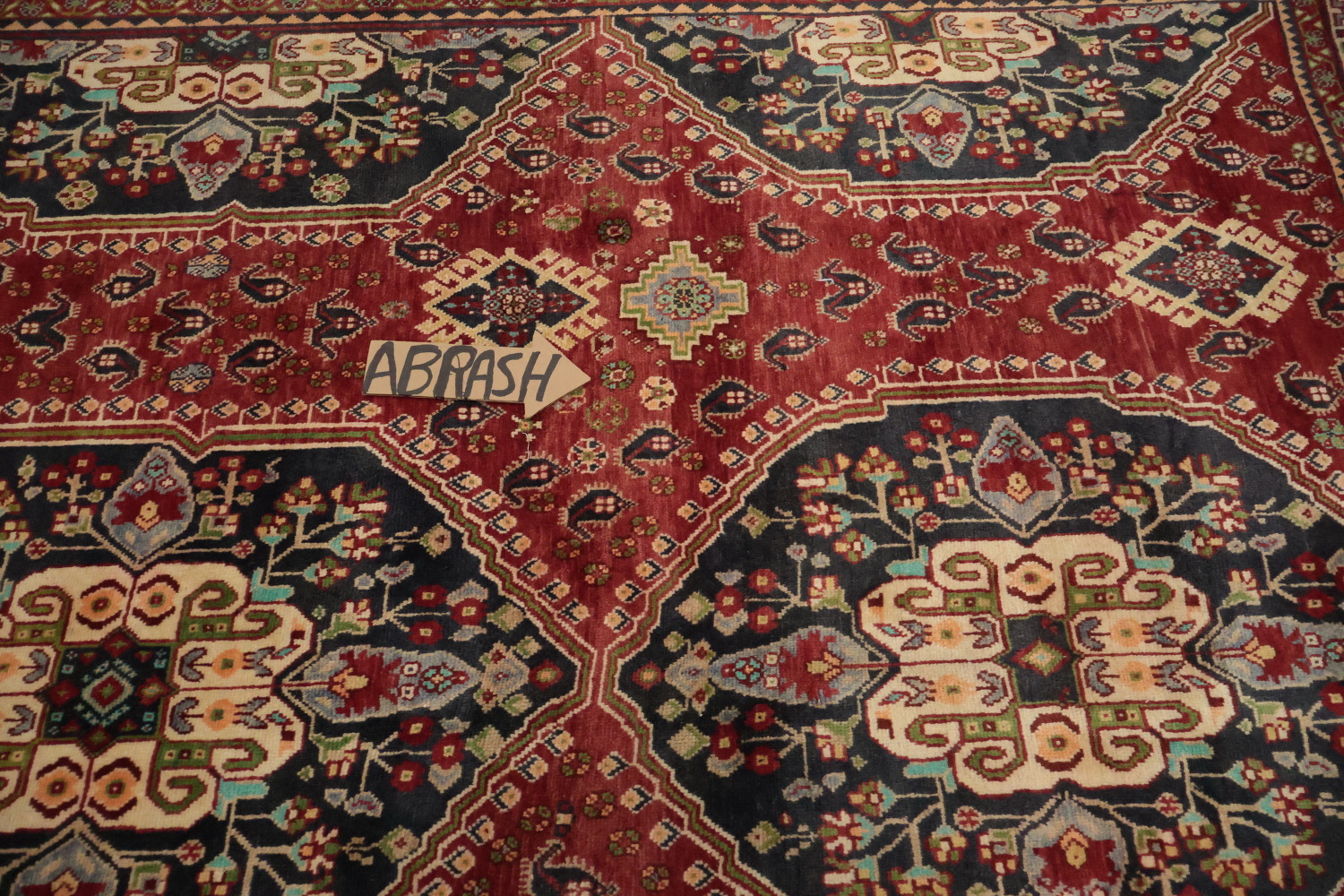 Exquisite Handmade Persian Rug with Rich Red and Blue Hues 7x10
